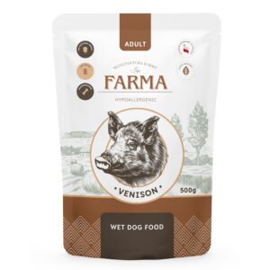 Farma Manufaktura Dziczyzna – karma mokra dla psa, saszetka 500 g