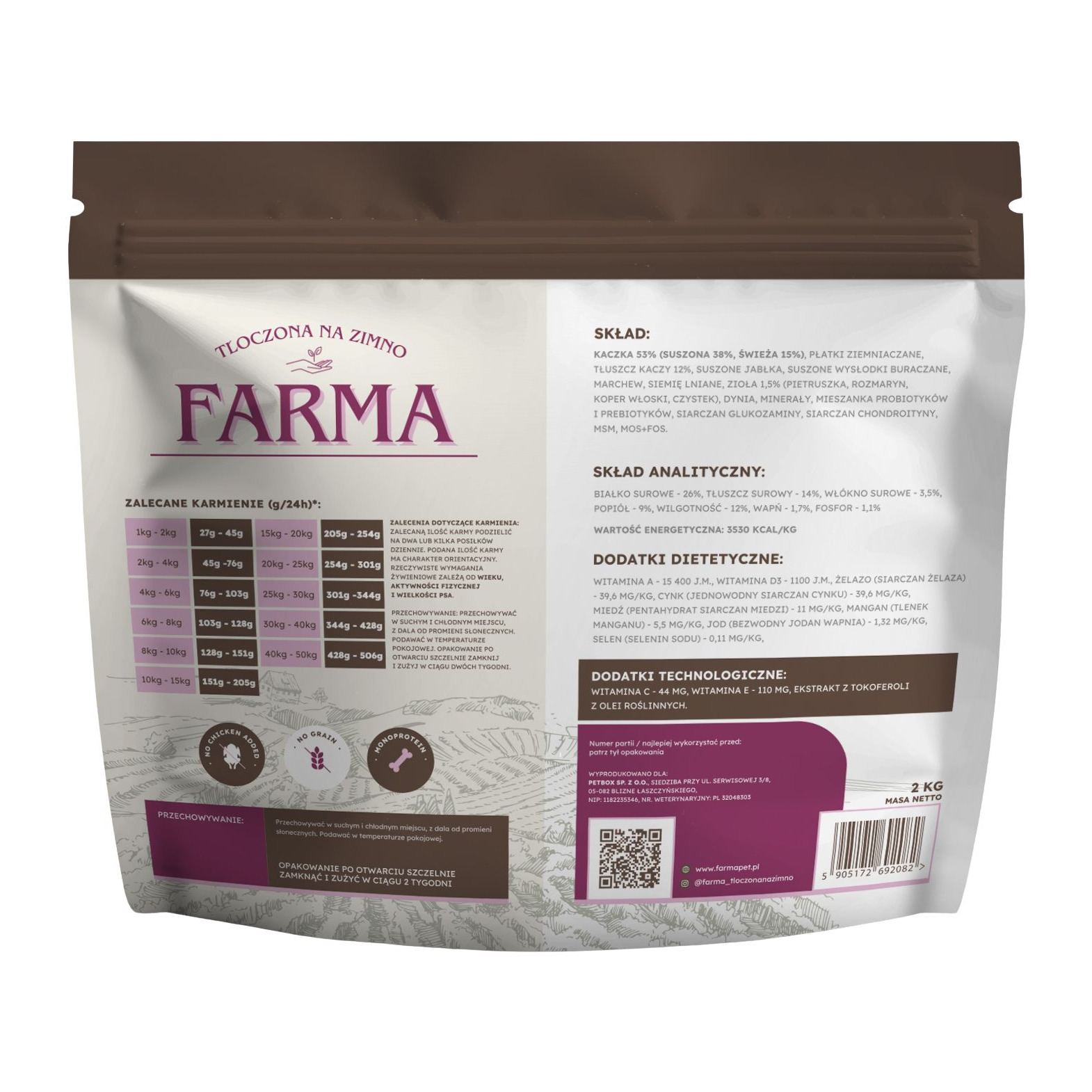 Farma Tłoczona na Zimno Kaczka 2kg