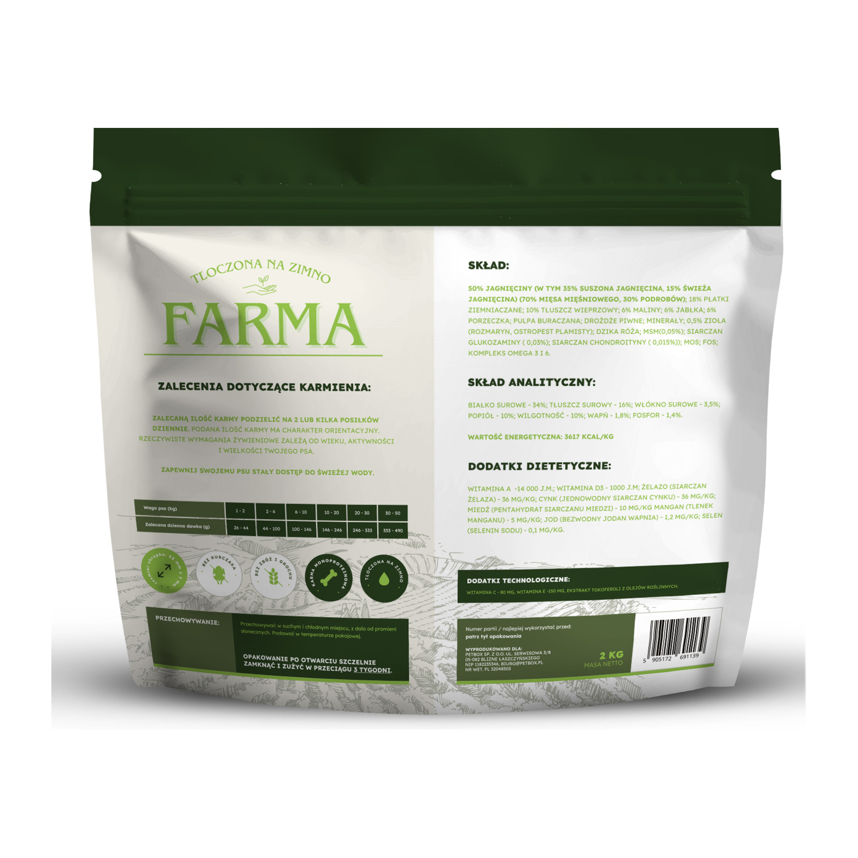 Farma Tłoczona na Zimno Jagnięcina 2kg