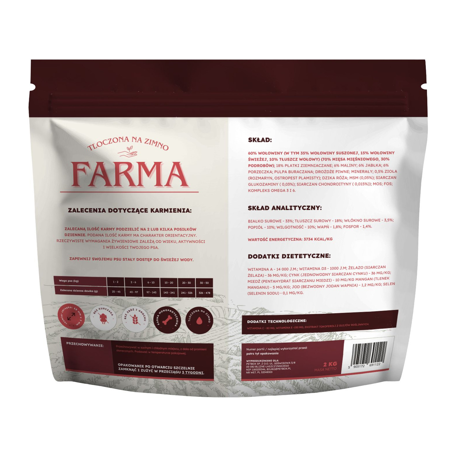 Farma Tłoczona na Zimno Wołowina 2kg