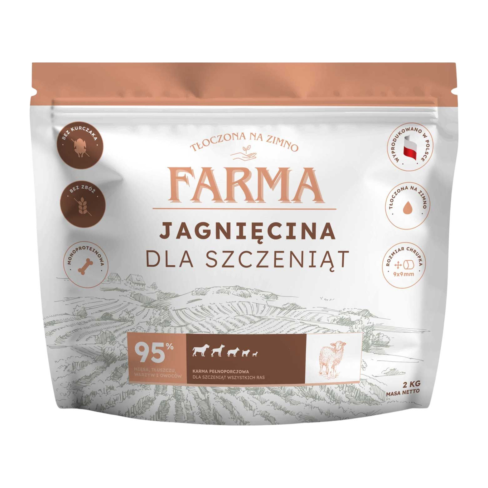 Farma Tłoczona na Zimno Jagnięcina dla Szczeniąt 2kg