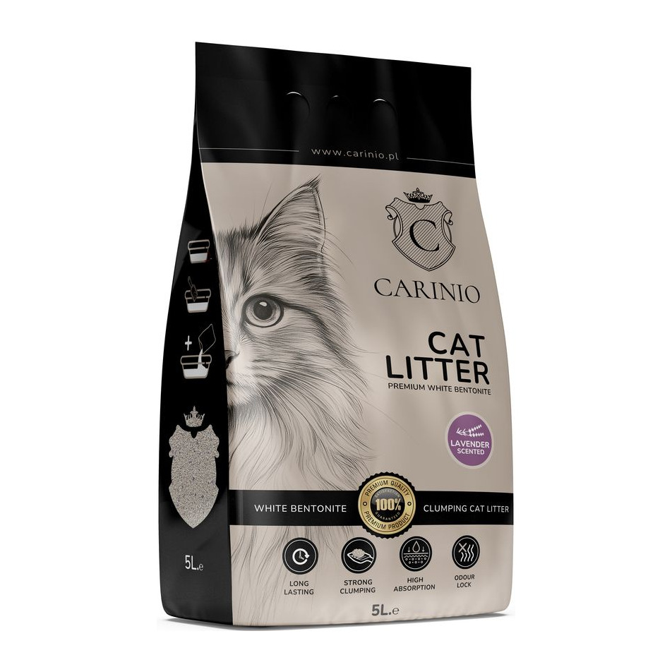 Żwirek bentonitowy Carinio Lavender 5l