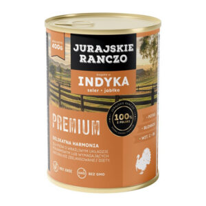 Jurajskie ranczo karma dla psów PREMIUM. Indyk z selerem i jabłkiem. 400g