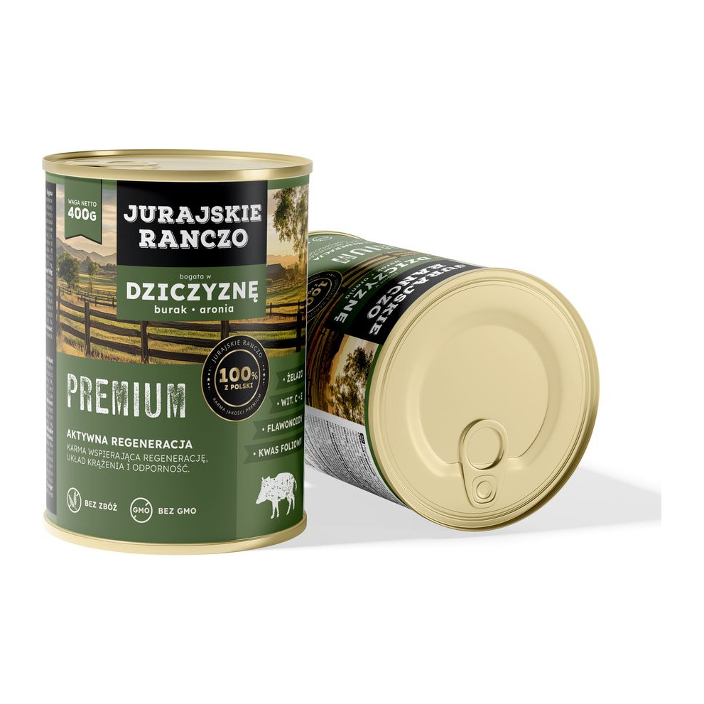 Jurajskie ranczo karma dla psów PREMIUM. Dziczyzna z burakiem i aronią. 400g