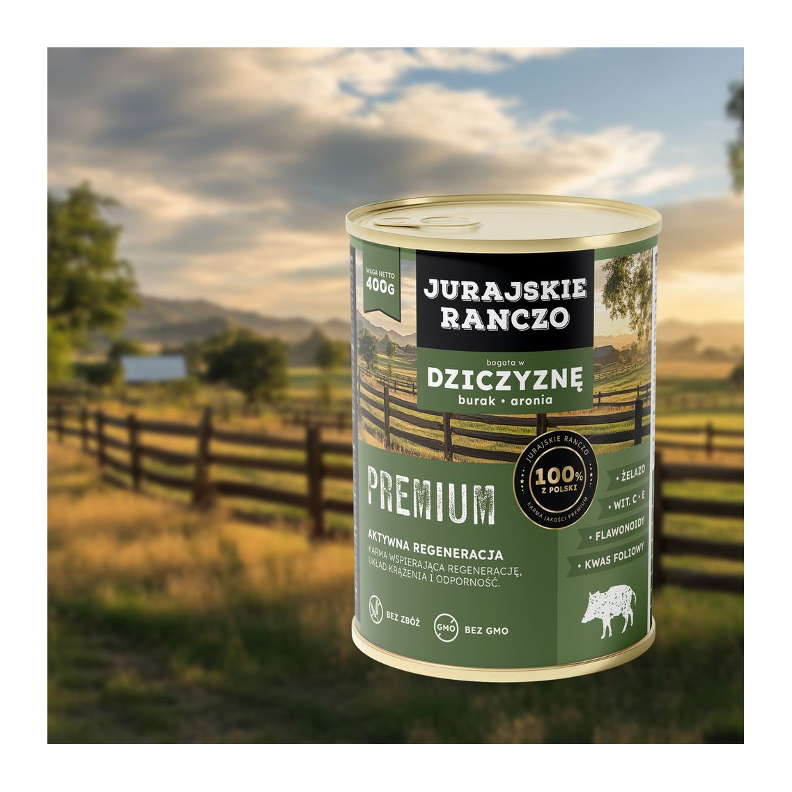 Jurajskie ranczo karma dla psów PREMIUM. Dziczyzna z burakiem i aronią. 400g