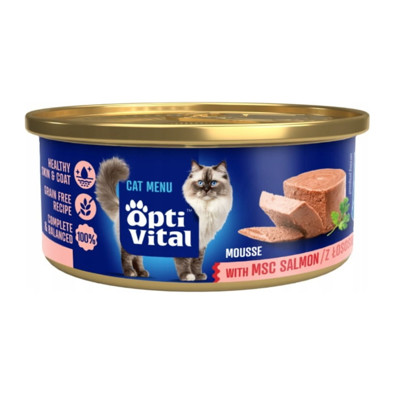 OPTIVITAL can kot wołowina, kurczak, indyk, łosoś MSC 12x85g
