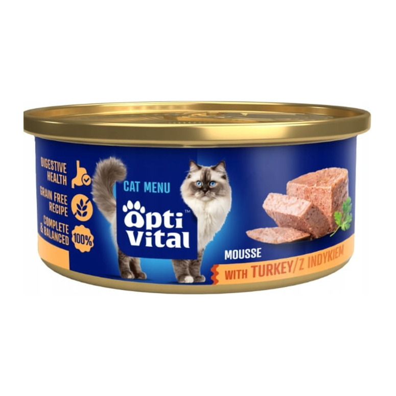 OPTIVITAL can kot wołowina, kurczak, indyk, łosoś MSC 12x85g